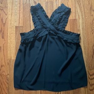 J Crew sleeveless blouse. Great condition. Black, size 6